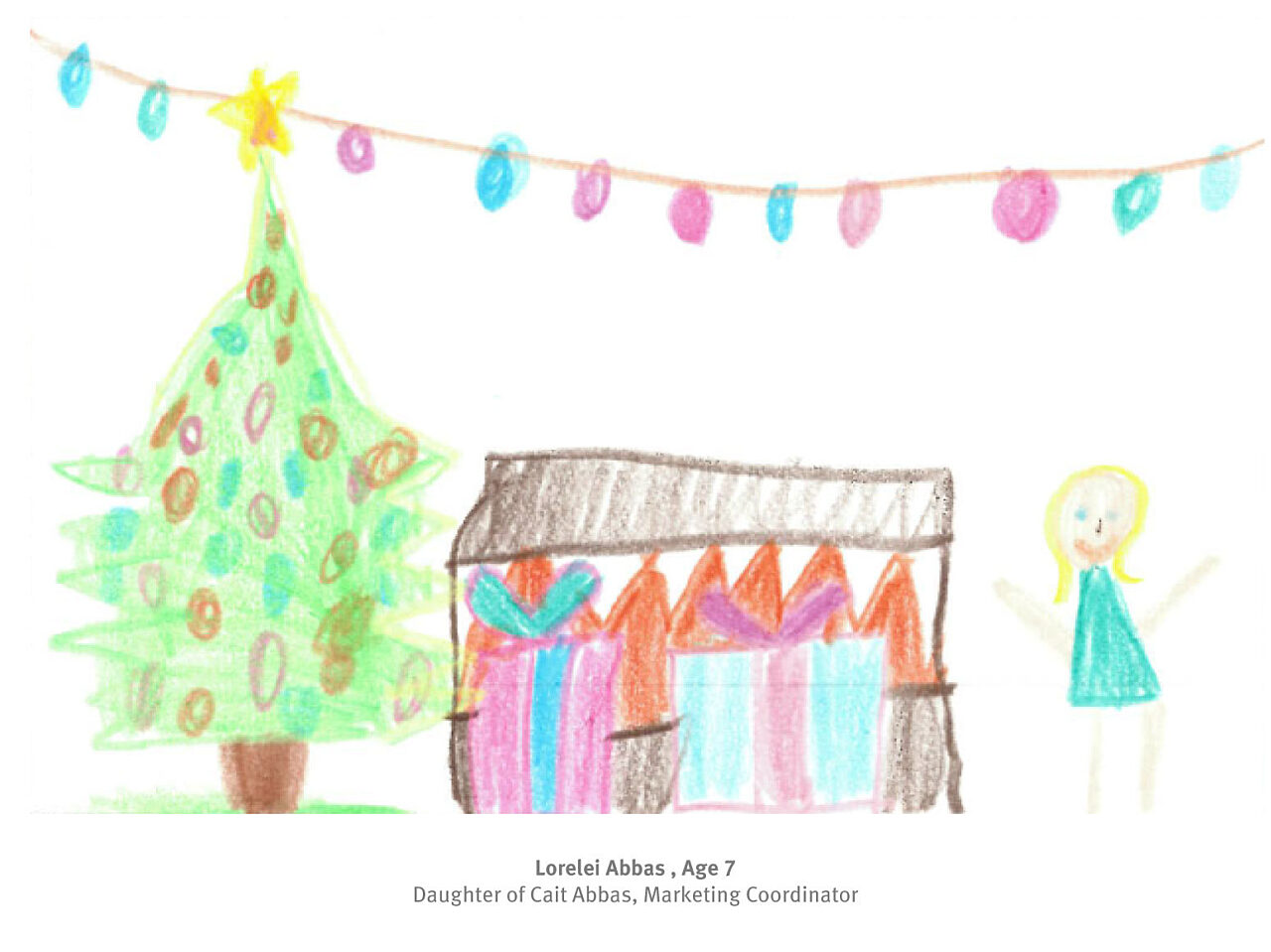 Christmas drawing for office holiday card